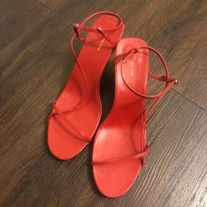 The Row Brickred Lambskin Sandals